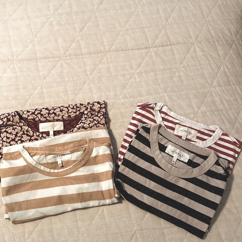 Set of 4 The Great. tees sz 2/M